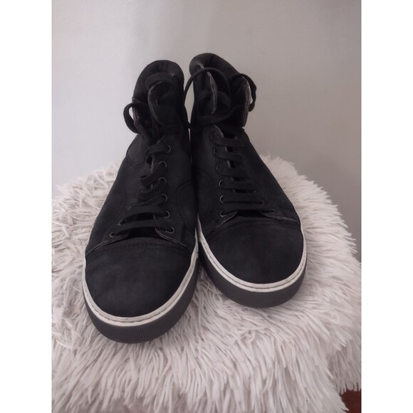 Lanvin of Paris  High Top Lace Up Sneaker Sz UK 8 US 9 Black Leather main image 3